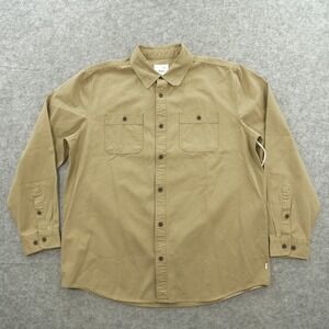 Katin Shirt Mens Extra Large Beige Canvas Button Up Utility Long Sleeve New